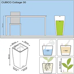 Вазон Lechuza Cubico Cottage 30 пісочно-коричневий (15158) - мініатюра 4
