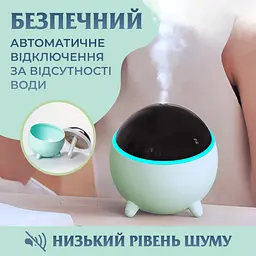 Зволожувач повітря аромадифузор Planet з підсвічуванням 300 мл, бірюзовий Happy Life HPBH16985GR - мініатюра 4