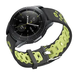 Спортивний ремінець Primo Perfor Classic для годинника Samsung Galaxy Watch 42 мм (SM-R810) Black Green - мініатюра 2