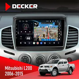Штатна магнітола Mitsubishi L200 2006-2015 Decker D9-011 4x64, DSP, 4G, 360 Decker (НФ-00006076)