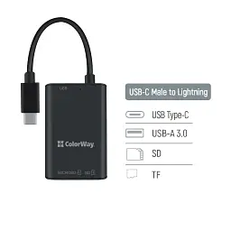 Зчитувач флеш-карт ColorWay USB-C to USB 3.0/SD/MicroSD (CW-CR-02) - мініатюра 5