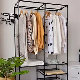 Вішак для одягу 86 / 43 / 173 Simple Coat Rack Double Row / Вішалка з полицями - мініатюра 2