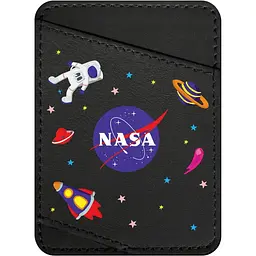 Холдер для карток Waudog Design NASA, шкіра, 9,5х7 см, чорний