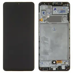 Дисплей для Samsung A325 Galaxy A32, чорний, з рамкою, Оригінал (переклеєне скло)