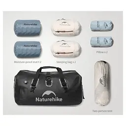Водонепроникна дорожня сумка Naturehike CNK2450XB015, 90 л, чорна - мініатюра 4