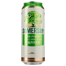 Упаковка сидру Somersby Яблуко 4.7% 12 л з/б (0.5 л х 24 шт.) - мініатюра 2