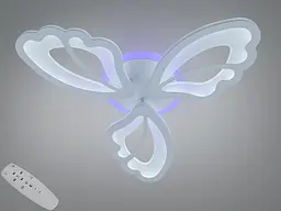 Компактна стельова LED-люстра з пультом Diasha 8166/3WH біла, 3 модулі, 50 Вт, 55 см, до 12 м2