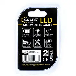 Автолампи світлодіодні Solar LED 12V T8.5 5SMD white 2шт SL1331 - мініатюра 2