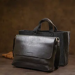 Чоловіча шкіряна сумка GRANDE PELLE 30х23х6 см sum0015572 - мініатюра 10