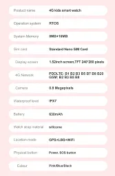 Смарт годинник-телефон дитячі Wonlex CT21 з відеодзвінком WI-FI GPS SIM-карта Pink (18556) - мініатюра 9
