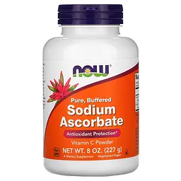 Вітаміни та мінерали NOW Sodium Ascorbate, 227 грам