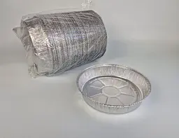 Алюмінієва харчова форма, кругла, 1450 мл, T62L, 100 шт, з кришкою, оновлена серія, для запікання, фасування, доставки
