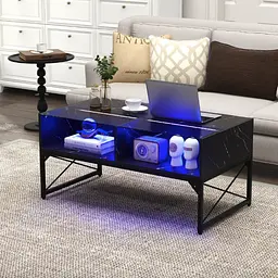 Журнальний стіл Costway Moderne з підсвіткою чорний