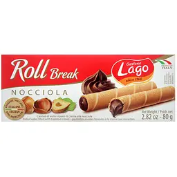 Трубочки вафельные Gastone Lago Roll Break с фундучным кремом 80 г (756006)