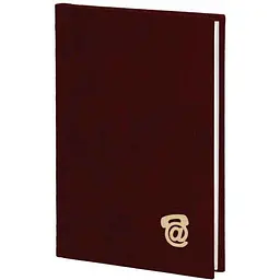 Записна книжка ПОЛІГРАФІСТ В7 80арк. (85х127) клітинка, висічка алф., обкл. баладек, бордо 214-P-0521
