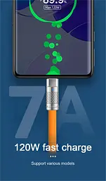 Кабель USB Type-C для швидкого заряджання, силіконовий, 120 W 1 м - мініатюра 3