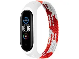 Ремінець BeCover Elastic Nylon Style для Xiaomi Mi Smart Band 5 / Mi Smart Band 6 (Size M) Red-White (706148)