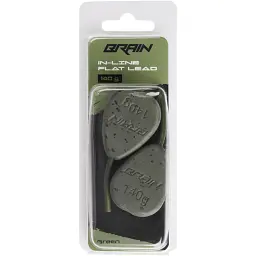 Грузило Brain In-Line Flat Lead 140g 2шт/уп Green - мініатюра 2
