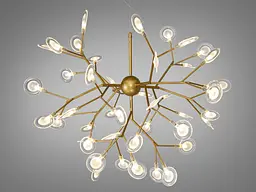Люстра стельова LED Diasha 887-45C GD Світлячок, 45 ламп, золото сатин, регульована висота 110 см, для спальні - мініатюра 3