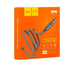Кабель Hoco U40A magnetic adsorption Micro charging cable Metal gray - мініатюра 2