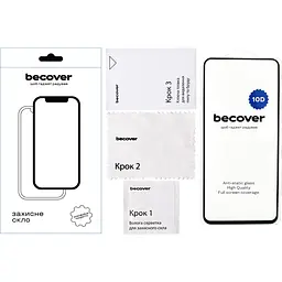 Захисне скло BeCover для Xiaomi Redmi 12 5G 10D Black (711370) - мініатюра 2