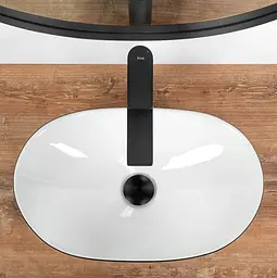 Умивальник Rea Royal mini black white накладний REA-U0538, Чорний матовий - мініатюра 4