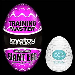 Мастурбатор яйце Lovetoy Giant Egg Grind Ripples Edition прозорий - мініатюра 17