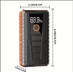 Пусковий пристрій для авто Jump Starter 12V, портативний бустер з LCD дисплеєм - стартер - мініатюра 6