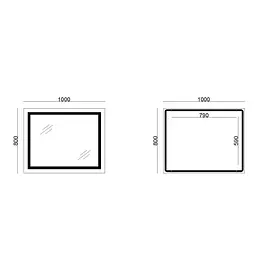 Дзеркало Lidz Kubis 1000x800 з LED-підсвічуванням Touch, з антизапотіванням, з диммером яскравості LD78LF61410080 - мініатюра 2