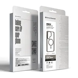 Чехол Samsung Galaxy S26 Ultra 5G, Unit MagSafe, серый, прозрачный, магсейф, противоударный, магнитный, панель-накладка с поддержкой MagSafe, с поддержкой беспроводной зарядки, TPU+PC, защита всего корпуса, ударопрочный, ArmorStandart (ARM88840) - мініатюра 6