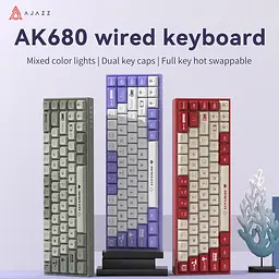 Механічна дротова клавіатура AJAZZ AK680 / Hot-Swap / Brown Switch / Red - мініатюра 4