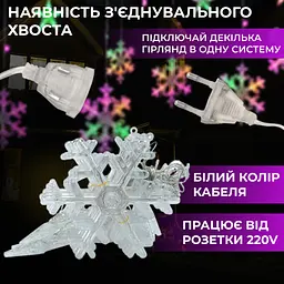 Гірлянда-штора Зірки та сніжинки розмір 3*1 м 12 фігур, мультиколор GarlandoPro 1733061ML - мініатюра 12