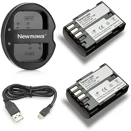 Змінна батарея D-Li90 Newmowa (2 шт.) та подвійний зарядний пристрій USB для Pentax D-LI90 та Pentax 645D, 645Z, K-01, k-1, K-3