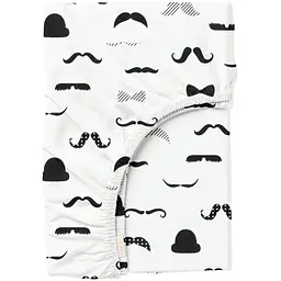 Простирадло Cosas на резинці 120х200 mustache, чорний (ChaplinFashion_120x200x20)