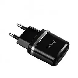 Зарядне мережеве HOCO C12 (2USB 2.4A) Чорний