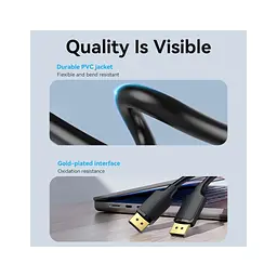 Кабель мультимедійний DisplayPort M to DisplayPort M 1.0m 4K black Vention (HAKBF) - мініатюра 6