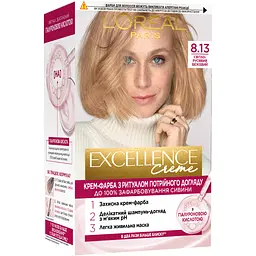 Стійка крем-фарба для волосся L'Oreal Paris Excellence Creme відтінок 8.13 світло-русявий бежевий 192 мл