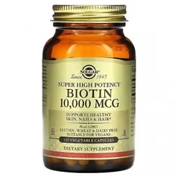 Біотин 10 мг 10000 мкг у капсулах №120 Solgar Biotin
