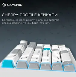 Механічна ігрова клавіатура GamePro MK-305-WH Asgard Drakkar Keychron Super Red Switch Bluetooth 5.2/2.4 ГГц/USB White - мініатюра 9