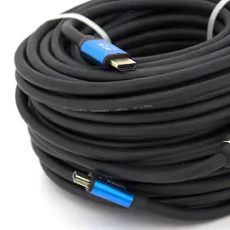 Кабель Merlion HDMI-HDMI 4Kx2K Ultra HD, 30.0m, v2,0, круглий Black - мініатюра 2