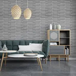 Самоклеюча 3D панель Sticker Wall 3080х700х5мм Кладка Срібло SW-00001760 - мініатюра 6