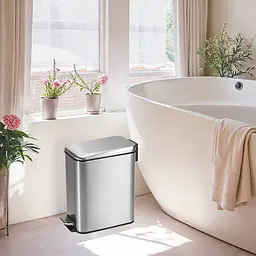 Відро для сміття з плавним закриттям прямокутне Mixxus Diverse-TC0312 SS Color 12л нержавіюча сталь MI7090, Нержавіюча сталь - мініатюра 3