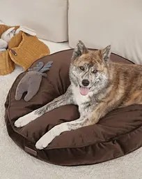 Лежак-подушка ортопедична для собак "Pearl" з ефектом пам'яті Memory Foam коричневий М 85см - мініатюра 4