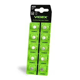 Батарейка годинникова Videx AG 5/LR754 BLISTER CARD 10 шт VIDEX (23268-000)