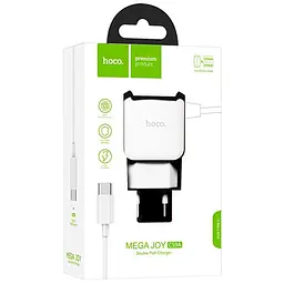 Мережевий зарядний пристрій 2USB Hoco C59A 2.1A White + USB Cable XiaomicroUSB - мініатюра 3