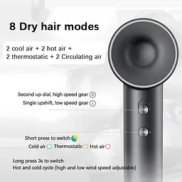 Фен Xiaomi ShowSee Electric Hair Dryer A18-GY сірий - мініатюра 8