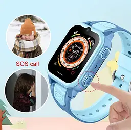 Розумний годинник для дитини Lemfo D2 Max з GPS трекером, 4G відеозв’язком, SIM-карткою, Wi-Fi, прослуховуванням, кнопкою SOS та українською мовою Чорний - мініатюра 5