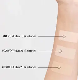 Тональний кушон Peripera Mood Fit Cover Cushion 02 Ivory Fit SPF50+ PA++++ із бездоганним фінішем 13 г - мініатюра 5