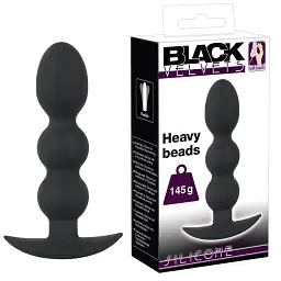 Анальна пробка Orion Black Velvets Heavy Beads, 13,3х3,2 см, чорний - мініатюра 8