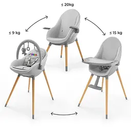 Стільчик для годування 2 в 1 Kinderkraft Fini Up Grey (KHFINIUPGRY0000) - мініатюра 5